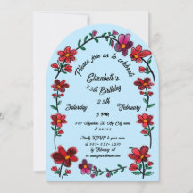 Whimsical Flowers Arch Border 35e verjaardagsfeest