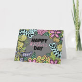 Whimsical Flowers Blijft Botanische Moederdag Kaart (Voorkant)