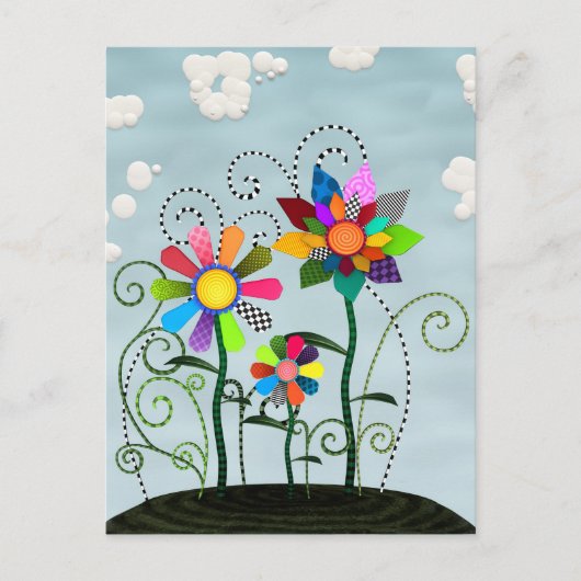 Whimsical Flowers Briefkaart (Voorkant)