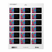 WHIMSICAL FLOWERS & BUTTERFLES blue roze yellow Etiket (Full Sheet)