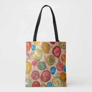 Whimsical Flowers Canvas tas