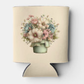 Whimsical Flowers in a Planter Pot Cute Blikjeskoeler (Voorkant)