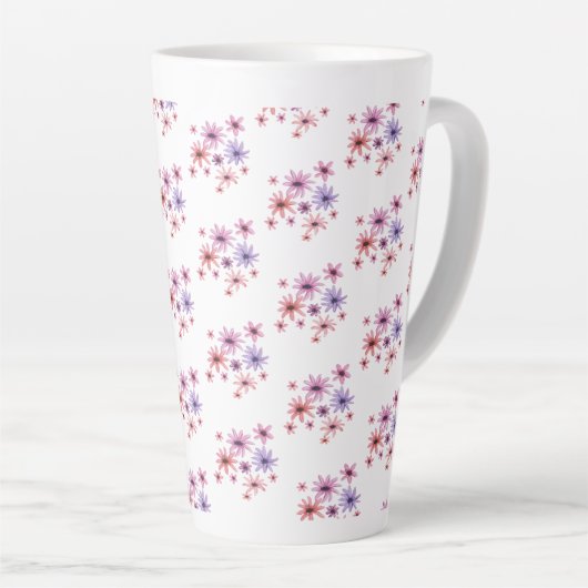 Whimsical Flowers Latte Mok (Rechterhoek)