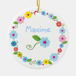 Whimsical Flowers met Jouw naam Ornament