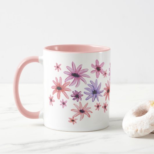 Whimsical Flowers Mok (Met donut)