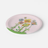 Whimsical Flowers Papieren Bordje (Gekanteld)
