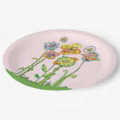Whimsical Flowers Papieren Bordje (Gekanteld)