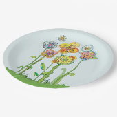 Whimsical Flowers Papieren Bordje (Gekanteld)
