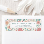Whimsical Flowers Retour-adreslabel Etiket (Insitu)