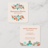 Whimsical Flowers Vierkante Visitekaartje (Voorkant / Achterkant)