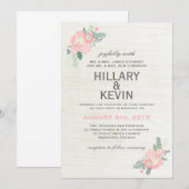Whimsical Flowers - Wedding Invitation Kaart (Voorkant / Achterkant)