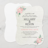Whimsical Flowers - Wedding Invitation Kaart (Voorkant / Achterkant)