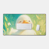 Whimsical Fluffy Duckling Rosy Cheek Spring Meadow (Clavier et souris)