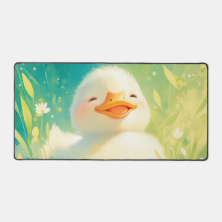 Whimsical Fluffy Duckling Rosy Cheek Spring Meadow