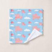 Whimsical Flying Pigs Bad Handdoek (Wasdoekje)