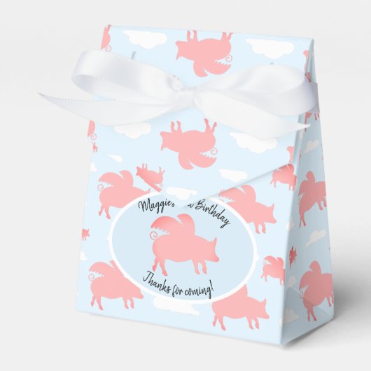 Whimsical Flying Pigs Bedankdoosjes (Voorkant Zijde)