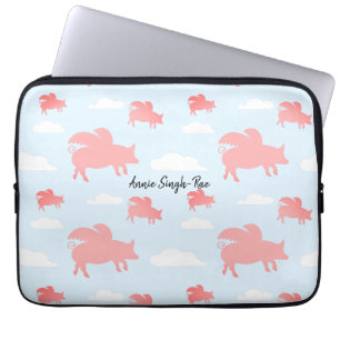 Whimsical Flying Pigs Laptop Sleeve