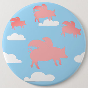Whimsical Flying Pigs Ronde Button 6,0 Cm