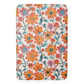 Whimsical Folk Art Flowers Badmat (Voorkant Verticaal)