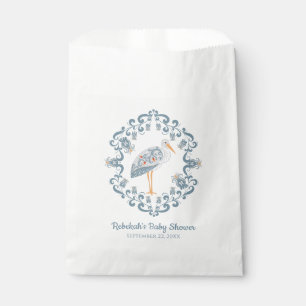 Whimsical Folk Art Stork BABY SHOWER Bedankzakje