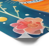 Whimsical Folk Art Tabby Poster (Hoek)