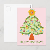 Whimsical Folk Christmas Tree CUSTOM HOLIDAY
