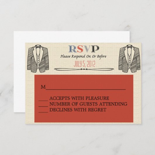 Whimsical Font Gay Wedding RSVP (Voorkant / Achterkant)
