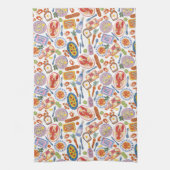 Whimsical Food Pattern Tea Towel Theedoek (Verticaal)