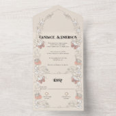 Whimsical Forest All in One Wedding Uitnodiging (Binnen)