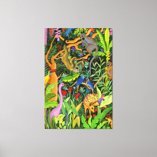 Whimsical Forest Animals Art Canvas Afdruk