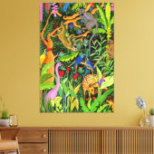 Whimsical Forest Animals Art Canvas Afdruk (Insitu (Woonkamer))