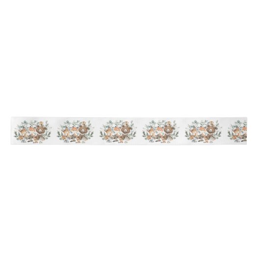 Whimsical Forest Animals Sage Greenery Lint (Voorkant)