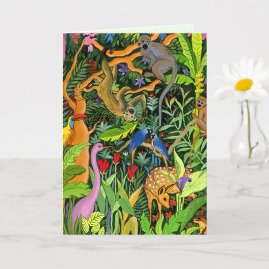 Whimsical Forest Animals Wenskaart Kaart (Kleine Plant)