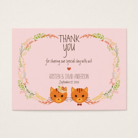 Whimsical Forest Cats Blush Gift Labels / Kaarten Visitekaartje (Voorkant)
