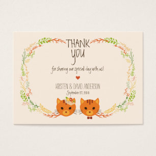 Whimsical Forest Cats Cream Tags / Cartes