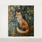 Whimsical  Forest Fox William Morris Art Wandkleed (Voorkant)