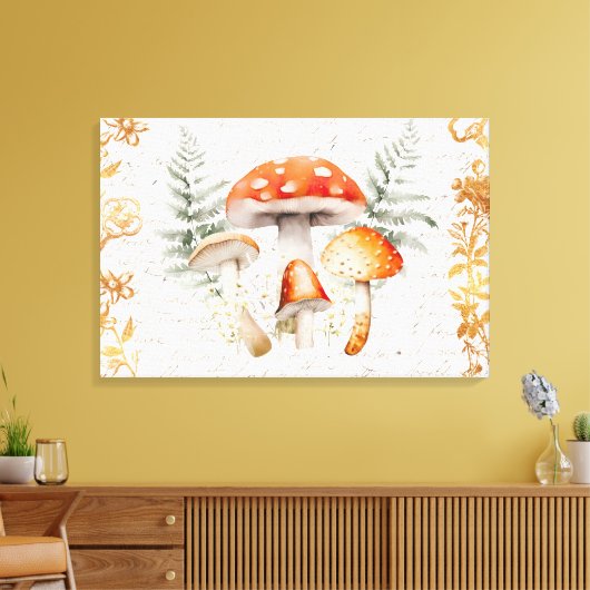 Whimsical Forest Mushroom  letter Boerderij Canvas Afdruk (Insitu (Woonkamer))