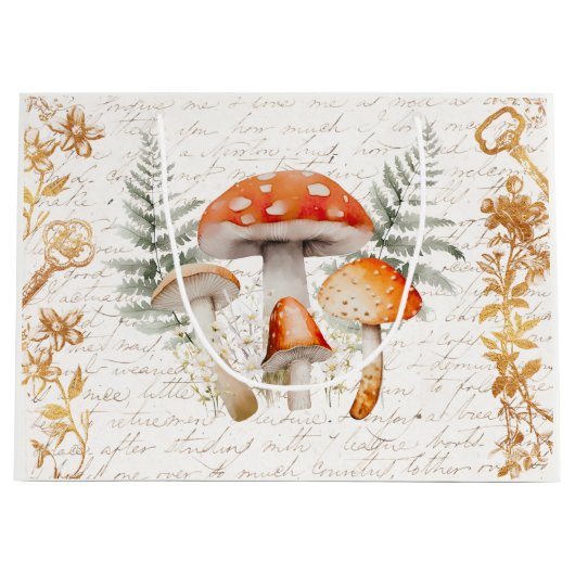 Whimsical Forest Mushroom letter Boerderij Groot Cadeauzakje (Voorkant)