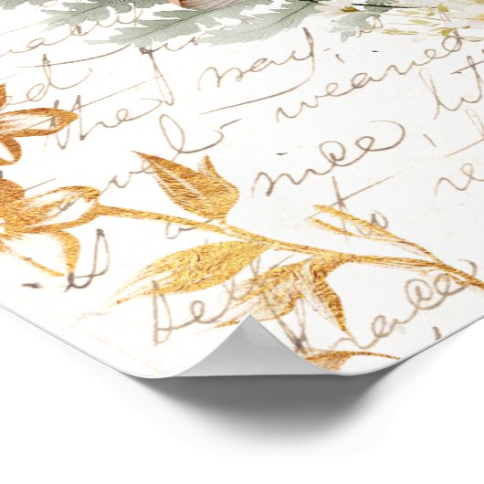 Whimsical Forest Mushroom  letter Boerderij Poster (Hoek)