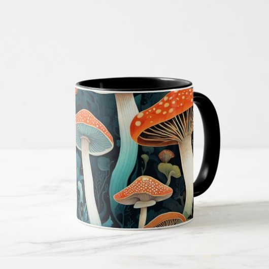 Whimsical Forest Mushrooms Illustratie Mok (Voorkant rechts)