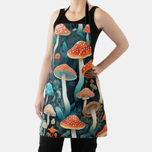 Whimsical Forest Mushrooms Illustratie Schort (Insitu)