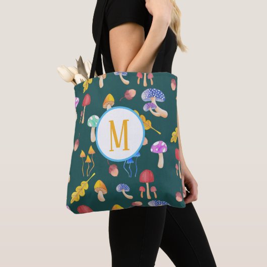 Whimsical Forest paddenstoelen | Monogram Draagtas (Dichtbij)