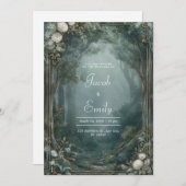 Whimsical Forest Path Wedding Kaart (Voorkant / Achterkant)