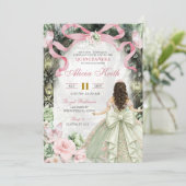 Whimsical Forest Pink Sage Bow Coquette Butterfly  Kaart (Staand voorkant)