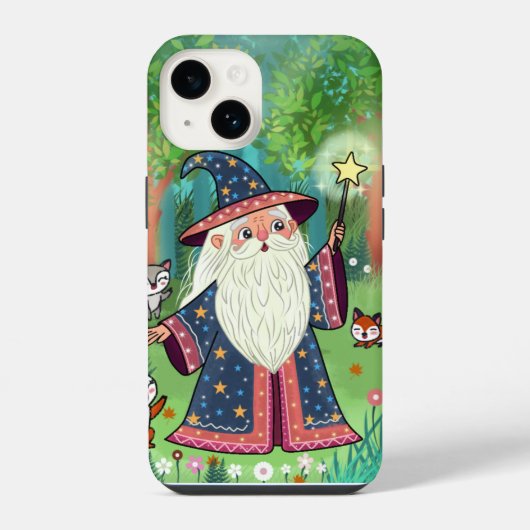 Whimsical Forest Wizard Soft Hoesje iPhone Hoesje (Achterkant)