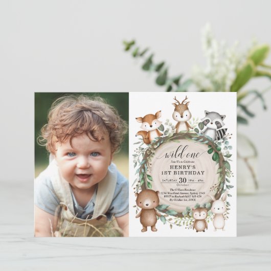 Whimsical Forest Woodland Animal Wild Op een dag Kaart (Staand voorkant)