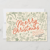 Whimsical Foto Vrolijk Kerstfeest Kaart (Voorkant)