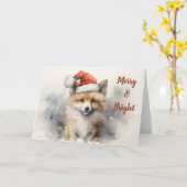 Whimsical Fox Christmas Kaart (Gele Bloem)