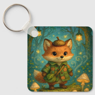 Whimsical Fox Explorer Art Sleutelhanger