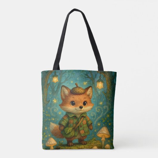 Whimsical Fox Explorer Art Tote Bag (Achterkant)